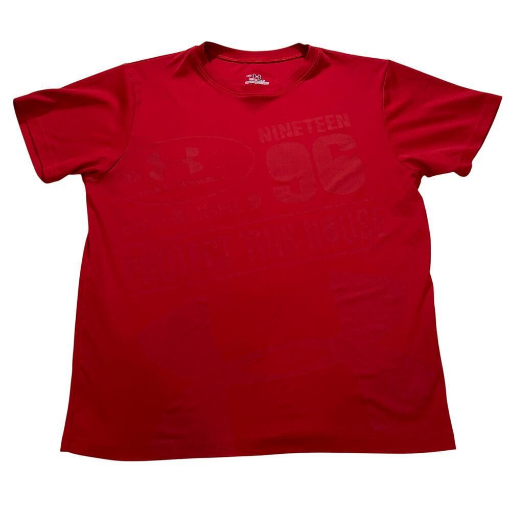 Under Armour Red T-Shirt sz Youth Large Protect This House Short Sleeve Tee